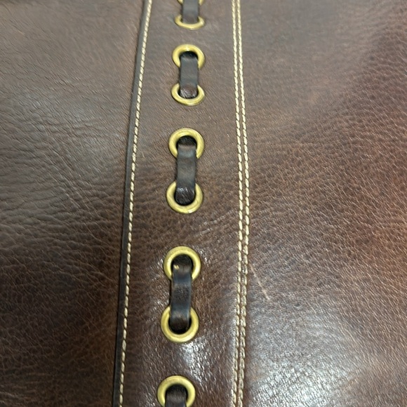 VINTAGE COACH CHELSEA  LACED DUFFLE CROSSBODY SHOULDER BAG 10399 Dark BROWN - Picture 10 of 13